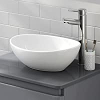 LexonElec sobre el lavabo del lavabo del lavabo moderno minimalista elegante redondo oval Cerámica blanca personalidad…